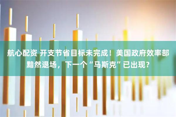 航心配资 开支节省目标未完成!美国政府效率部黯然退场,下一个“马斯克”已出现?