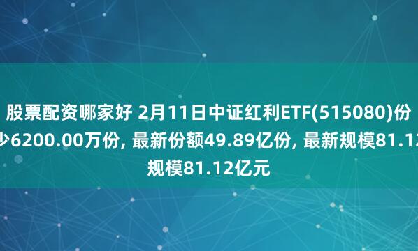 股票配资哪家好 2月11日中证红利ETF(515080)份额减少6200.00万份, 最新份额49.89亿份, 最新规模81.12亿元