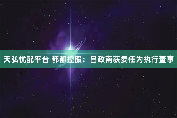 天弘忧配平台 都都控股：吕政南获委任为执行董事